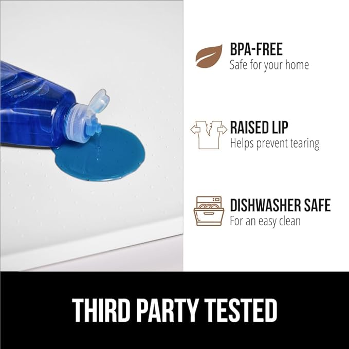 GORILLA GRIP Waterproof Silicone Under Sink Mat with Raised Lip for Kitchen and Bathroom, Cabinet Shelf Liner Stay in Place Mats Dishwasher Safe Drawer Liner, Organizer Tray, 19 x 34 in, White - Image 4