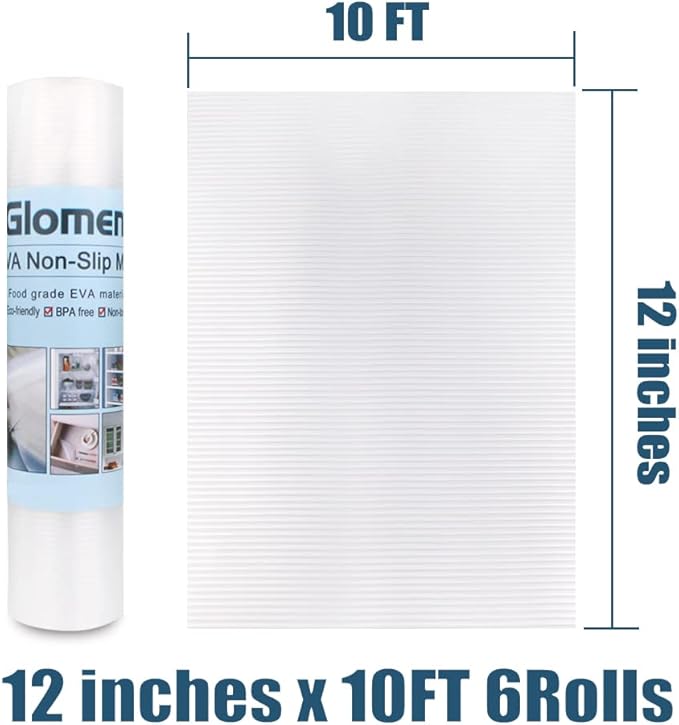 Shelf Liner, Non-Slip Cabinet Liner, Washable Oil-Proof for Kitchen Cabinet, Shelves, Refrigerator, Storage, Desks, 12 Inches x 10 FT, Non Adhesive Drawers Liner… (12 Inches x 10 FT x 6 Rolls) - Image 7