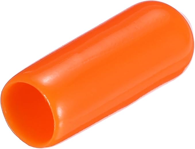 uxcell 20pcs Rubber End Caps 5mm(3/16") ID Vinyl PVC Round Tube Bolt Cap Cover Screw Thread Protectors,Orange by uxcell
