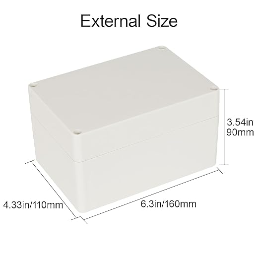LeMotech Waterproof Dustproof IP65 ABS Plastic Junction Box Universal Electric Project Enclosure Pale Gray 6.3 x 4.3 x 3.5 inch (160 x 110 x 90 mm) - Image 2