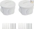 LeMotech Junction Box, ABS Plastic IP55 Water Resistant and Dustproof, Universal Electrical Enclosure, Outdoor and Indoor Project Box D3.1 x H2.4 inch (D80 x H60 mm) (Pack of 2) by LeMotech