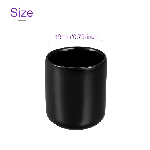 DMiotech 20 Pack 3/4" ID Black Screw Thread Protectors Rubber End Caps Bolt Covers for Screw Bolt Furniture Pipe - Image 4