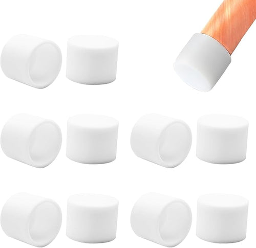 10 Pcs 1-3/16"(30 mm) Round Chair Leg Tips Caps, Silicone Rubber Furniture Leg Floor Protectors, Reduce Noise Folding Metal Chair Leg Cap Replacement for Bar Stool Leg Patio Indoor, White by BOPOREAE