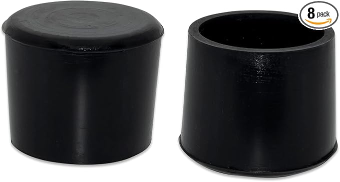 Flyshop 1-1/2", 38 mm, Patio Round Chair Leg Caps, Furniture Table Feet Covers Floor Protectors, Anti-Skid Non-Marking Silicone Legs Tips, 8 Pack, Black by Flyshop