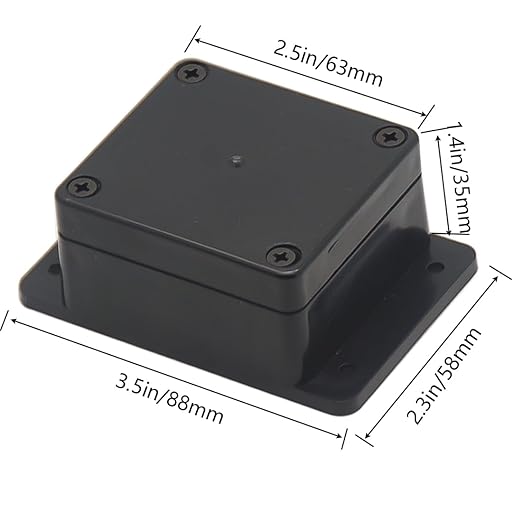Zulkit Junction Box ABS Plastic Dustproof Waterproof IP65 Universal Electrical Boxes Project Enclosure with Fixed Ear Black 2.48" x 2.28" x 1.38"(Pack of 2) - Image 2