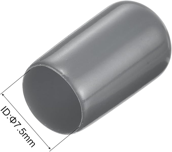 uxcell 20pcs Rubber End Caps 7.5mm ID Vinyl Round Tube Bolt Cap Cover Thread Protectors Dark Grey - Image 3