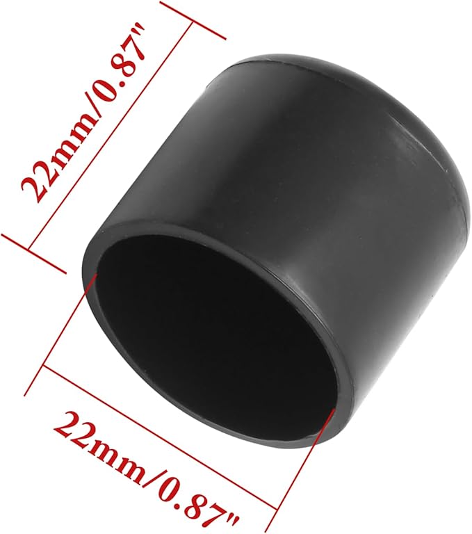 40 Pcs Round Rubber Furniture Leg Caps, 7/8"(22mm) Vinyl Flexible Chair Leg Floor Protectors/Covers Plastic End Caps for Patio/Indoor Furniture Leg Caps Railing (Black) - Image 2