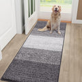 Smiry Dog Door Mat for Muddy Paws, Absorbs Moisture and Dirt, Low-Profile Entryway Mat with Non-Slip Backing, Entry Indoor Outdoor Doormat for Inside Floor (48x32 Inches, Light Grey, Striped) by Smiry