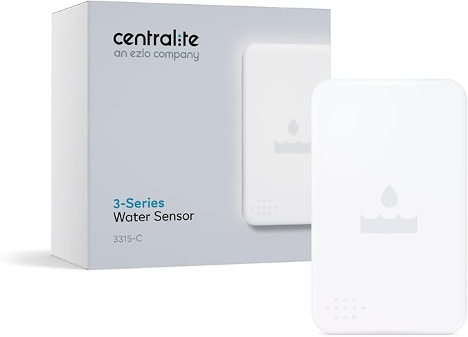 by Ezlo Water Sensor - Monitors Your Whole Home for Leaks - Detects Water Leaks in a Kitchen, Bathroom, Basement or Laundry Room - Zigbee by Centralite