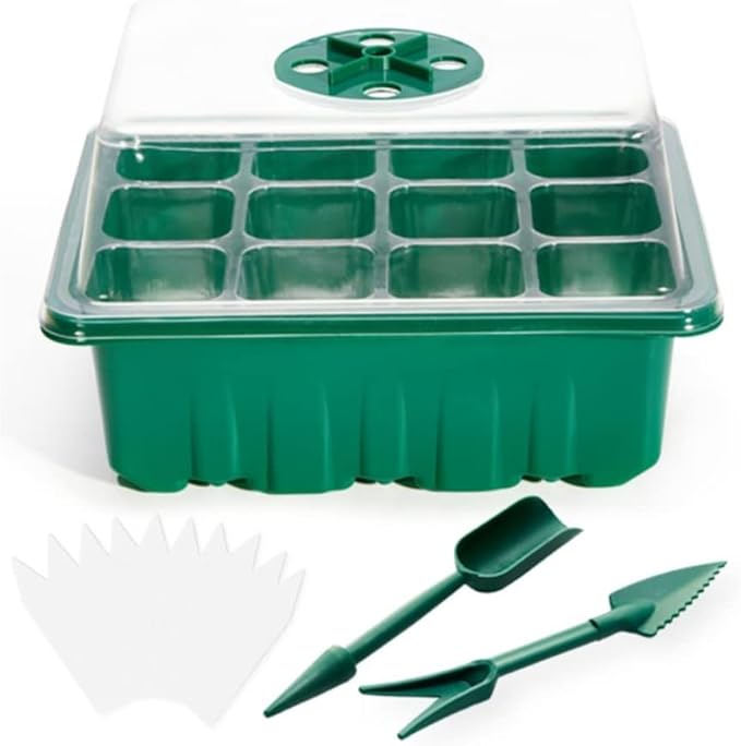 3 Pack Seed Starter Tray with Humidity Dome and Base (36 Cells Total), Plant Germination Kit for Seeds Growing Starting, Mini Seedling Propagator Small Greenhouse, Reusable Garden Supplies by BESSLEE