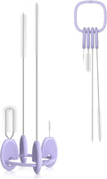 YOTIME Standing Straw Cleaner Brush Set, 4in1 Reusable Straw Brushes with Holder Ring, for Wide and Narrow Straws, Tumblers, Water Bottles and Cups, Purple by YOTIME