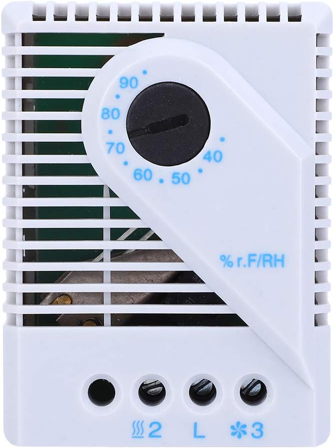 Focket Humidity Controller, MFR012 Hygrostat Humidity Switch 35mm DIN Rail EN50022, Hygrostat Fan Heater for TV, Mechanical Humidity Controller for Cabinet Humidity Adjuster - Image 5