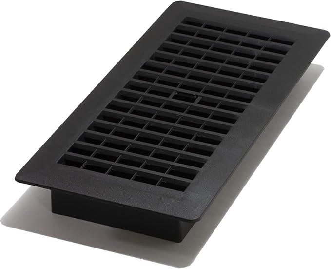 Decor Grates PL410-BLK 4-Inch by 10-Inch Plastic Floor Register, Black by DecorGrates
