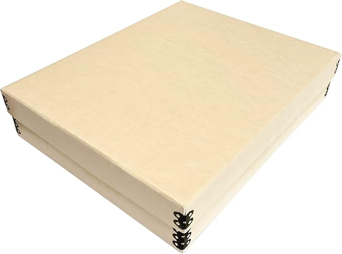 Lineco Museum Archival Storage Box, 11.75x14.75x3 in. Drop Front Design. Acid-Free with Metal Edge. Organize Photos, Pictures, Prints, Documents, Crafts, DIY. Tan, 1 Pack by Lineco
