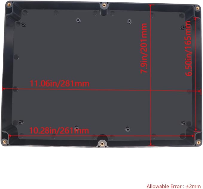 Project Box IP65 Waterproof Junction Box ABS Plastic Black Electrical Boxes DIY Electronic Project Case Power Enclosure 11.42x8.27x2.48 inch (290 x 210 x63 mm) - Image 3