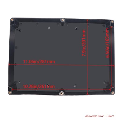 1 Pack Project Box IP65 Waterproof Junction Box ABS Plastic Black Electrical Boxes DIY Electronic Project Case Power Enclosure 11.42x8.27x2.48 inch (290 x 210 x63 mm) - Image 3