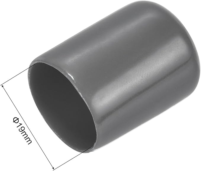 uxcell 20pcs Rubber End Caps 19mm(3/4") ID Vinyl PVC Round Tube Bolt Cap Cover Screw Thread Protectors Dark Grey - Image 3