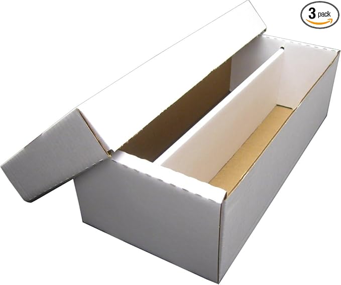 BCW Shoe Storage Card Box - 3 ct | Cardboard Box for Trading & Collectible Cards | Holds 1600 Standard Cards or 300 3x4 Toploaders | Gaming Card Organizer Box | Assembly Required by BCW