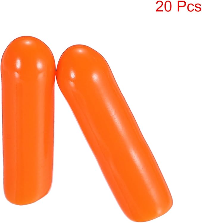 uxcell 20pcs Rubber End Caps 3mm(1/8") ID Vinyl PVC Round Tube Bolt Cap Cover Screw Thread Protectors,Orange - Image 2