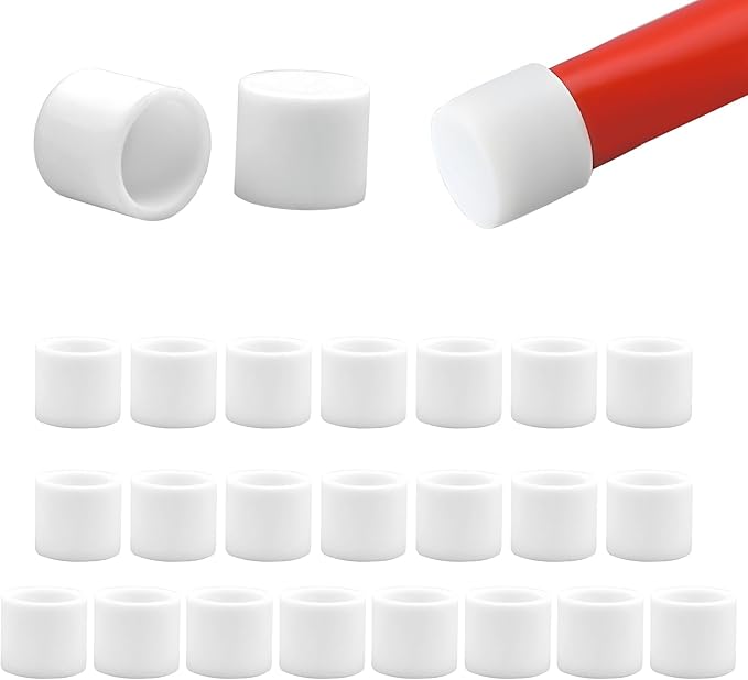 3/4" (18.7mm) Silicone Chair Leg Floor Protectors, Rubber Chair Leg Caps, Non-Slip Furniture Pads Round Chair Feet Covers End Caps for Hardwood Floors, Patio & Table Foots, White (20PCS) by EASYEAH