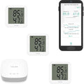 YoLink Indoor Hygrometer Thermometer, 3-Pack, 2-Year Data Storage Export, Advanced Offline Storage, LoRa Tech, App Push, Email, SMS, Hub Included by YoLink