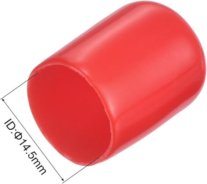 uxcell 20pcs Rubber End Caps 14.5mm ID Vinyl Round Tube Bolt Cap Cover Thread Protectors Red - Image 3