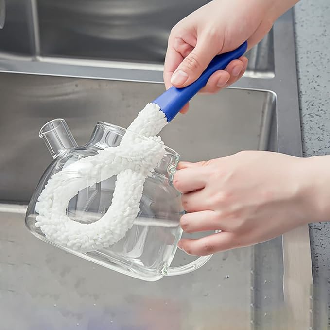 Bottle Cleaning Brush - Set of 2 Different Sizes Flexible Bottle Scourer - Multi-Function Household Cleaning Tools for Cleaning of Wine Decanters, Goblets, Glasses, Cups - Image 7