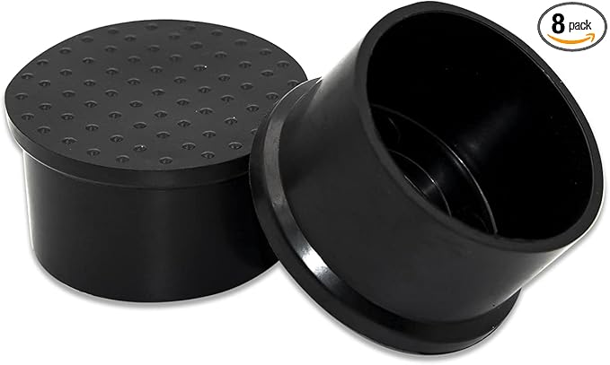 Flyshop 2", 50 mm, Patio Round Chair Leg Caps, Furniture Table Feet Covers Floor Protectors, Flexible Anti-Scratch PVC Legs Tips, 8 Pack, Black by Flyshop