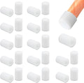 25 Pcs 5/32" (4 mm) Round Chair Leg Tips Caps, Silicone Rubber Furniture Leg Floor Protectors, Reduce Noise Folding Metal Chair Leg Cap Replacement for Bar Stool Leg Patio Indoor, White by BOPOREAE
