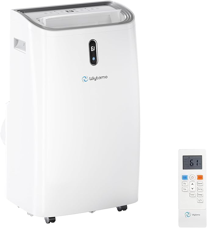 14,000 BTU Portable Air Conditioners Cool Up to 700 Sq.Ft, Cool, Heat, Dehumidifier & Fan 4 in 1 Air Conditioner for Room, Portable AC Unit with Remote/Sleep Mode/Auto Swing Fans/Self Evaporation by Wiytamo