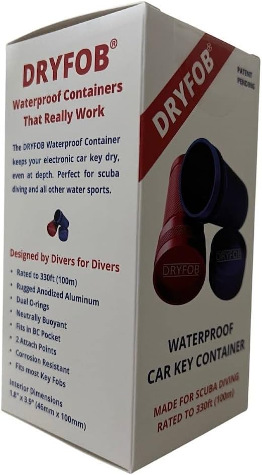 DRYFOB Waterproof PLB or Car Key Container, Case, Holder for Scuba Diving and Watersports, Rugged Aluminum, Rated to 1,200ft (365m) - Image 3