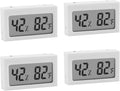 Monitor Digital Indoor Hygrometer with LCD Display Temperature Gauge Humidity Meter for Home or Greenhouse (White, 4 Pack) by SEISSO