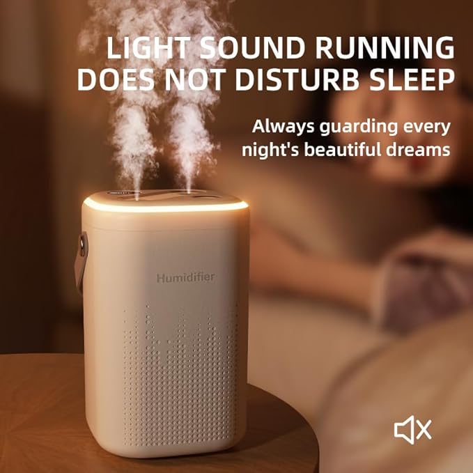 Humidifier for Bedroom 1.3l Plug In Easy Clean Humificador Smart Portable Air Small Desktop Humifier for Home Bedside Nightstand Office Desk Hotel Plants Indoor,Dorm Room Essentials - Image 5
