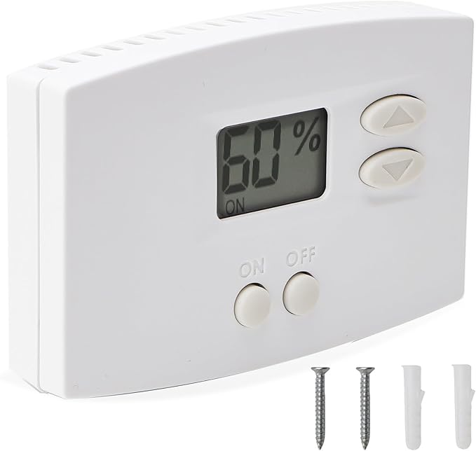 76 Digital Wall Mount Dehumidifier Control Compatible with 1800 Series & E-Series Easy Install Wall Humidity Controller Wall Mounted Digital Control for Whole Home Dehumidifiers 24VAC White Model76 by Unknown