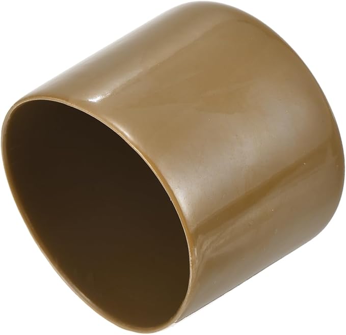 uxcell 20pcs Rubber End Caps 48mm(1 7/8") ID Vinyl PVC Round Tube Bolt Cap Cover Screw Thread Protectors Light Brown by uxcell