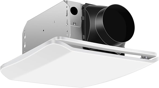 Bathroom Exhaust Fan Ceiling Mount 110CFM, Quiet Ventilation Fan 1.5 Sones with Hidden Grille Cover & Metal Motor, 4-inch Duct Household Extractor, Ideal for Bathroom Remodeling (White) by JOEAONZ