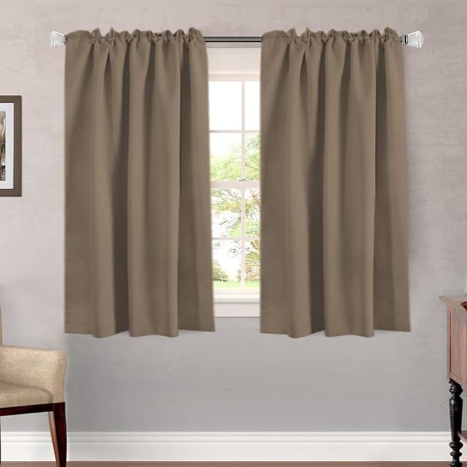 H.VERSAILTEX Blackout Curtains Thermal Insulated Window Treatment Panels Room Darkening Blackout Drapes for Living Room Back Tab/Rod Pocket Bedroom Draperies (2 Panels, Macchiato, 52 x 54 Inch) - Image 2