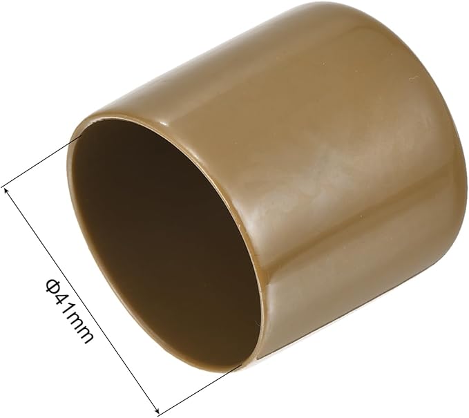 uxcell 20pcs Rubber End Caps 41mm(1 5/8") ID Vinyl PVC Round Tube Bolt Cap Cover Screw Thread Protectors Light Brown - Image 3