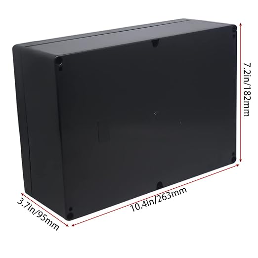 Watertight Junction Box, IP67 Waterproof Project Box Durable ABS Plastic Electronic Enclosure Case for DIY Electrical Project Black 10.35" x 7.17" x 3.74"(263 x 182 x 95 mm) - Image 2