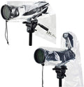 JJC 2 Types DSLR Camera Rain Cover Coat Sleeve Protector for Canon Nikon Fujifilm Sony Olympus Panasonic Pentax Sigma with a Lens & Flash PE Material Clear See-Through(2 Pack) by JJC