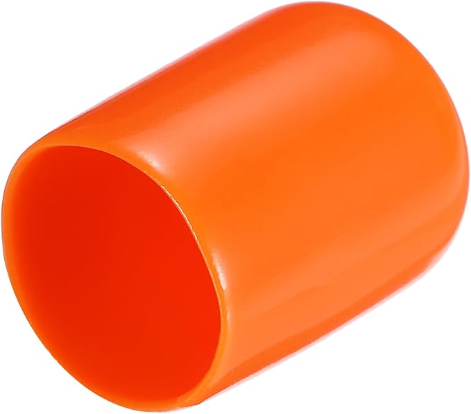 uxcell 20pcs Rubber End Caps 15mm(9/16") ID Vinyl PVC Round Tube Bolt Cap Cover Screw Thread Protectors,Orange by uxcell