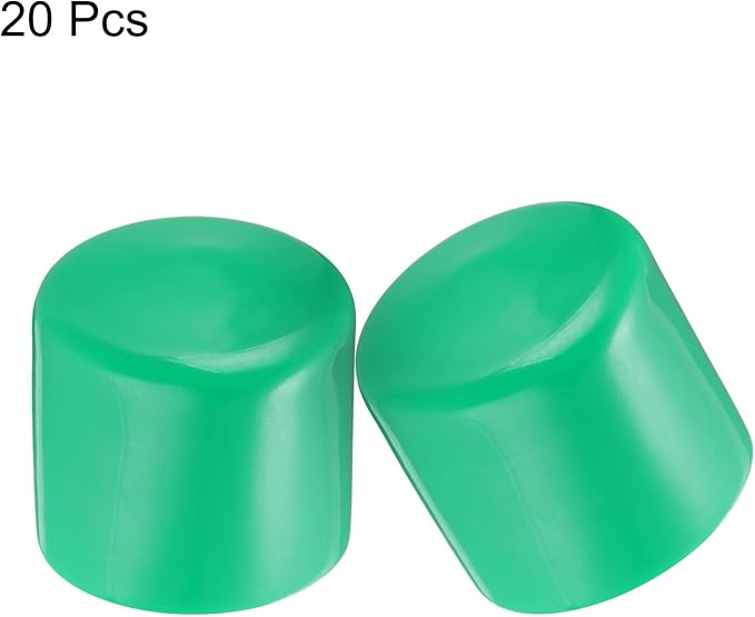 uxcell 20pcs Rubber End Caps 35mm(1 3/8") ID Vinyl PVC Round Tube Bolt Cap Cover Screw Thread Protectors Dark Green - Image 2