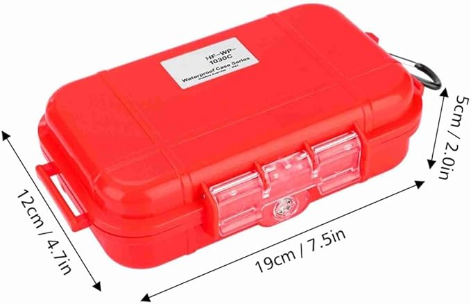 Water proof Dry Box, ABS/PC Shockproof Storage Case for Marine Fishfinder & Outdoor Water Sports,19x12x5cm(Red) - Image 4