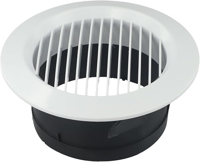Adjustable Round Wall Vent Grille for Interior Ventilation – ABS Air Vent Cover, White, 75mm/100mm/125mm/150mm/200mm Diameter, Rotating Airflow Control,(125mm) - Image 3