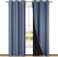 NICETOWN Blackout Curtains 80 inches Long, Full Light Blocking Drapes with Black Liner for Nursery, Thermal Insulated Draperies for Hall, Villa (Stone Blue, 2 Pieces, 42" Wide Each Panel) by NICETOWN