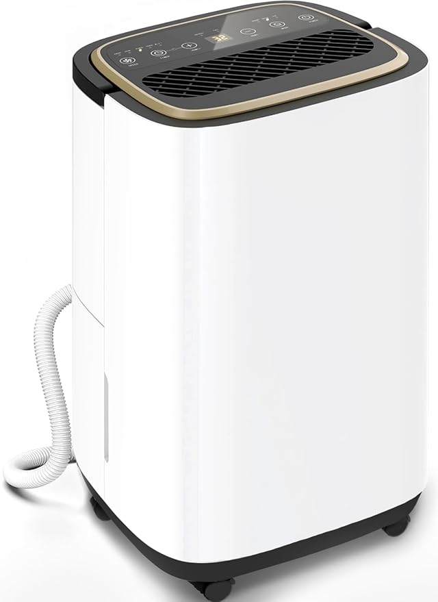3000 Sq.Ft Dehumidifier, 30PT/24H Dehumidifiers with Drain Hose for Home, Large Compressor Dehumidifier for Basement/Laundry/Bedroom/Office, Dehu/Dry/Air Mode, Humidity Display/Timer/Child Lock by Manastin