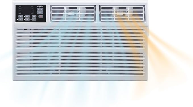 Whirlpool 8,000 BTU Window Air Conditioner with Supplemental Heat, Window Mounted AC Unit with Heater for Apartment, Living Room, Bedroom, Rooms up to 350 Square Feet by Whirlpool