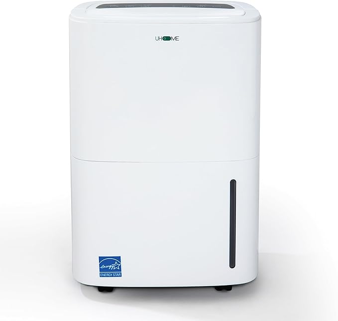 Uhome 120 Pints Dehumidifier with Drain Hose - 6000 Sq. Ft Quiet Dehumidifier for Home, Basements, Storages and Large Rooms with 1.32Gallon Water Tank by Unknown