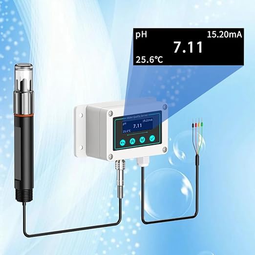 PH Sensor Industrial Water Quality Turbidity Tester, Electrode Probe EC Transmitter PH Meter Environmental Detection Device (4-20mA) - Image 9