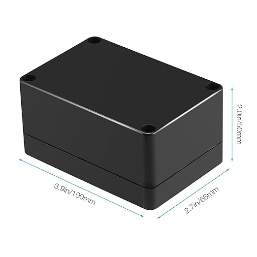 2 Pack Black Waterproof Plastic Project Box ABS IP65 Electronic Junction Box Enclosure 3.94 x 2.68 x 1.97 inch (100 x 68 x 50 mm) - Image 2